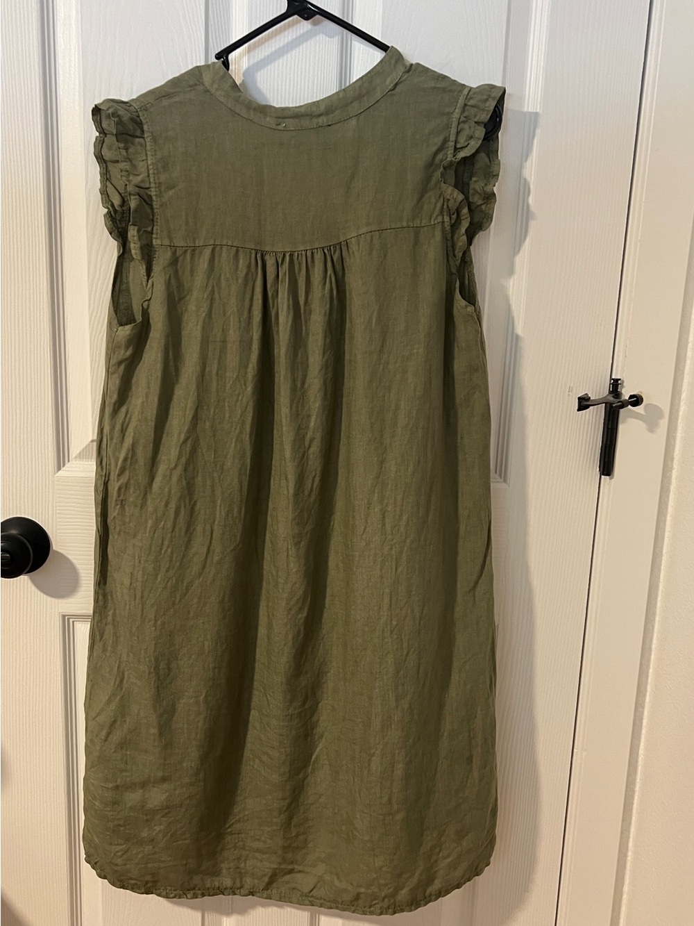 Italian Linen Ruffle Sleeve Dress - Picture 3 of 7
